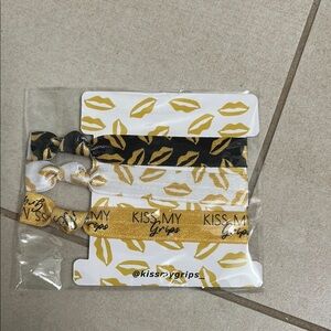 Hair Ties - Black, White, Gold